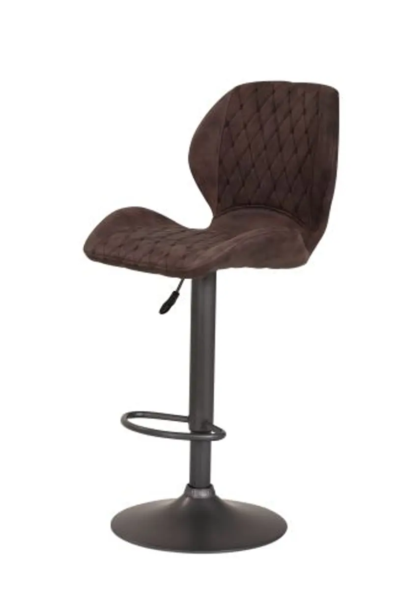 Barhocker - höhenverstellbar, Stoff, Braun
