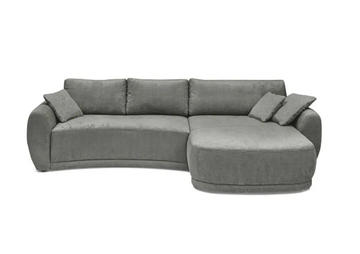 Ecksofa JOSUA - 3-Sitzer, Ecke rechts, Stoff, Dunkelgrau