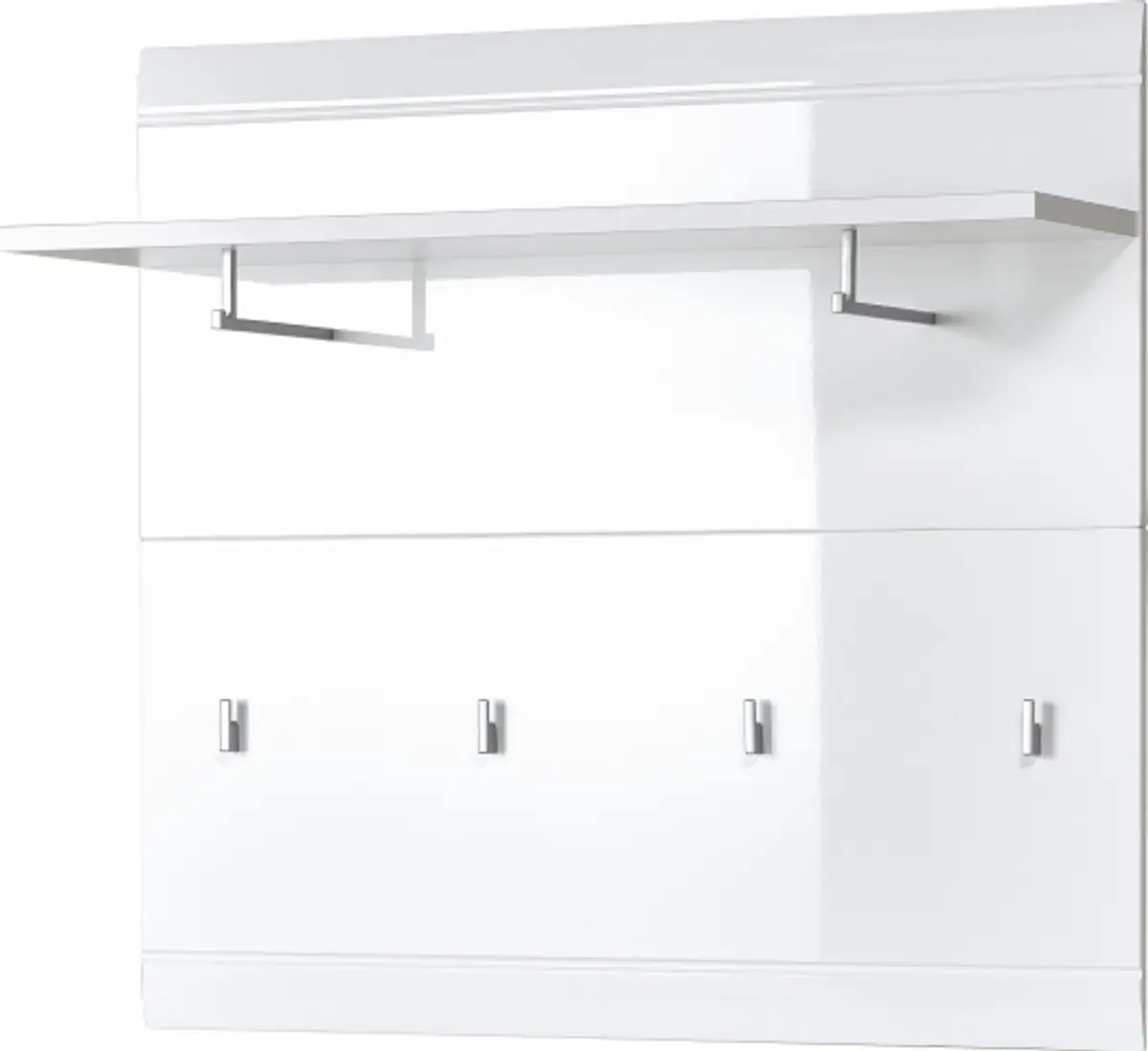 Garderobenpaneel GALDO - Weiß, Hochglanz