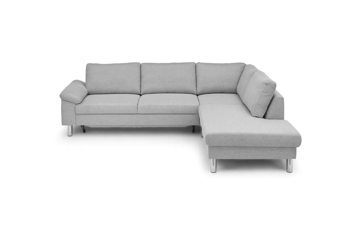 Ecksofa COOL - 2,5-Sitzer mit Ecke rechts, Querschläfer, Stoff, Hellgrau