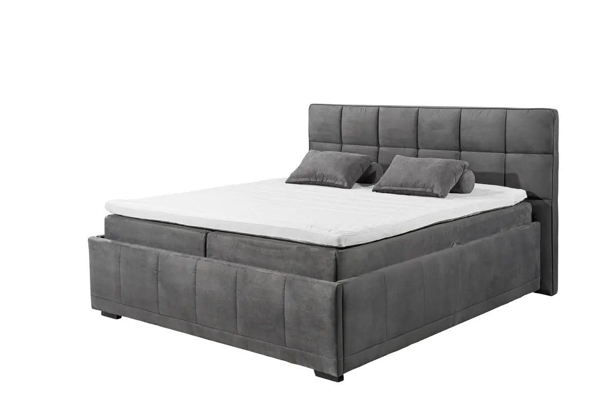 Boxbett - Liegefläche ca. 180x200 cm, Stoff, Anthrazit