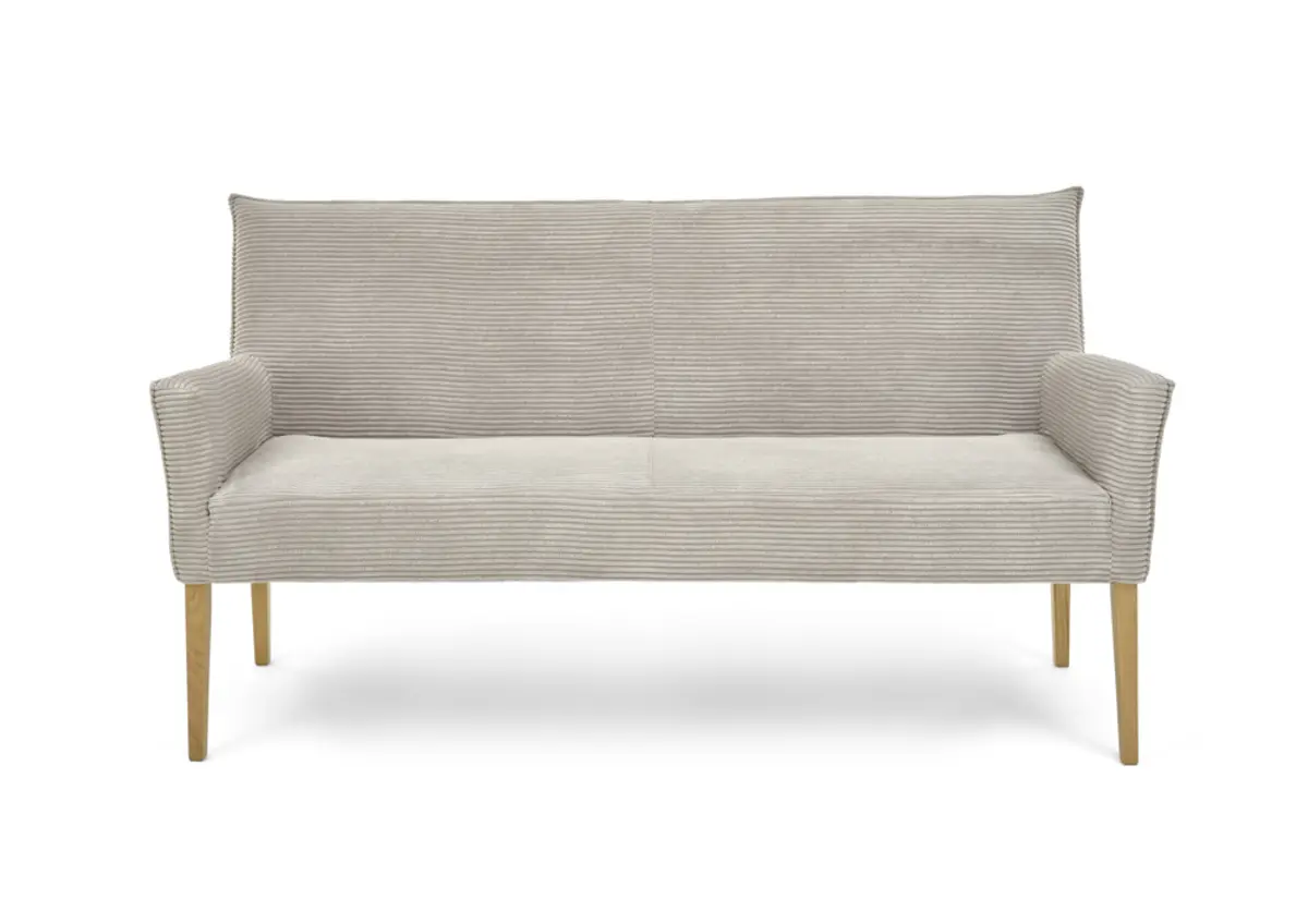 Polsterbank SITTING TOGETHER_K- Stoff, Hellgrau, Eiche, Natur