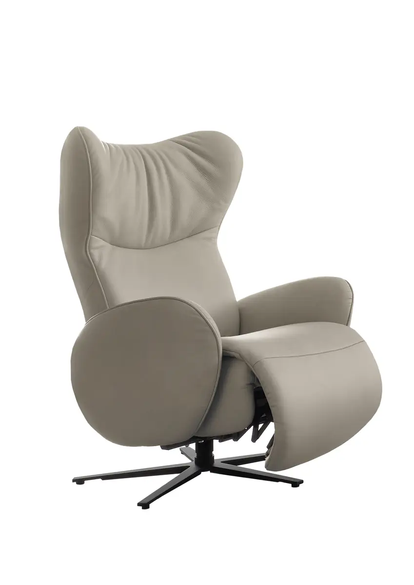 Fernsehsessel EM Menifee - Relaxfunktion manuell, Leder, beige