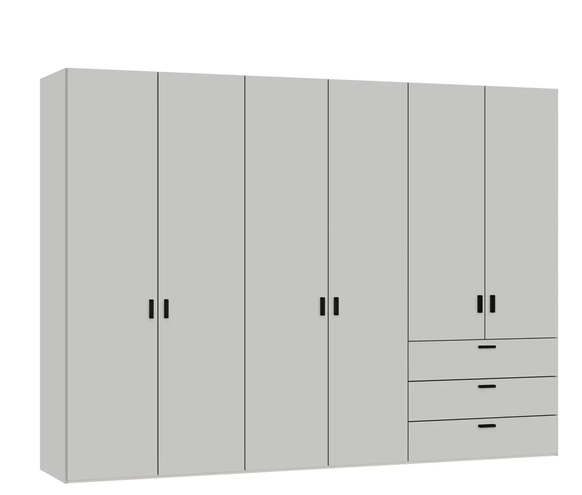 Drehtürenschrank JOIN IT- B ca. 303 cm, Hellgrau