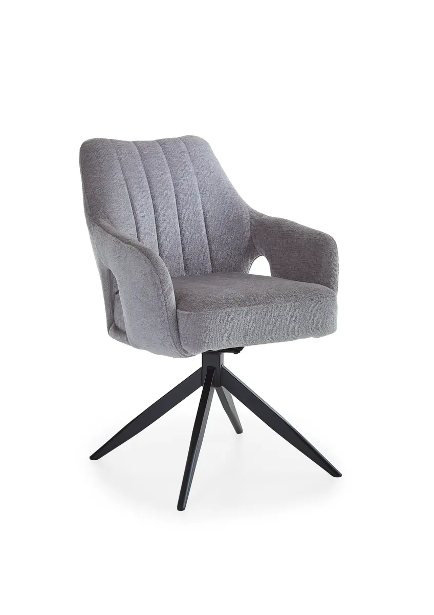 Armlehnstuhl - drehbar, Stoff, grau
