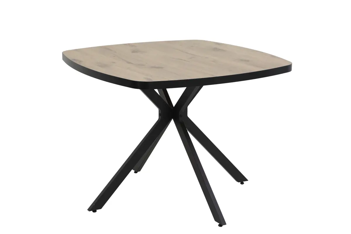 Esstisch - LB ca. 100x100 cm, Viking Eiche Nachbildung, Schwarz