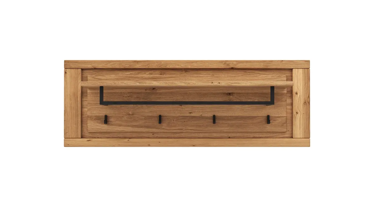 Garderobenpaneel Farmingdale - Eiche massiv, natur geölt