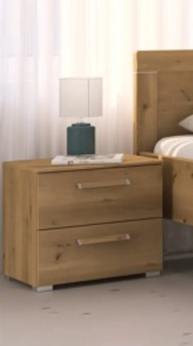 Nachttisch - B ca. 50 cm,  Asteiche Dekor