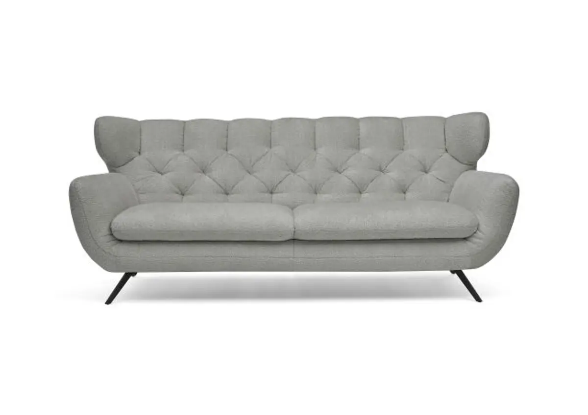 Sofa CHIRA - 3-Sitzer, Stoff, Hellgrau