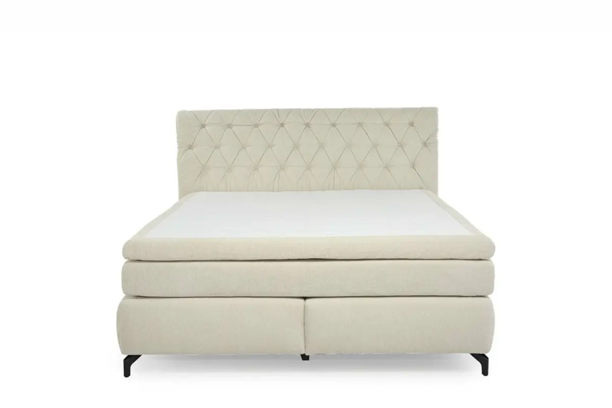 Boxspringbett JOLIN MIX- Liegefläche ca. 180x200 cm, Stoff Creme