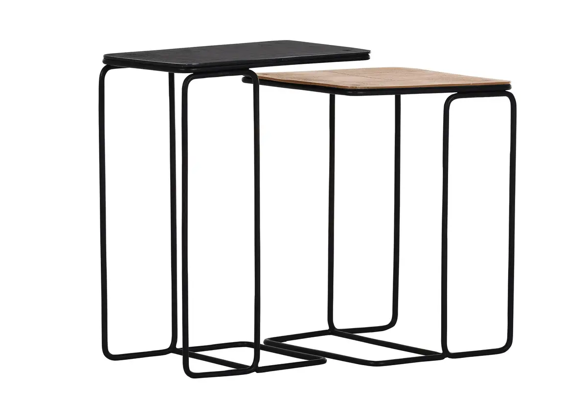 Beistelltisch-Set Harold & Maude -LBH ca. 31x46x62 cm, Metall, Schwarz