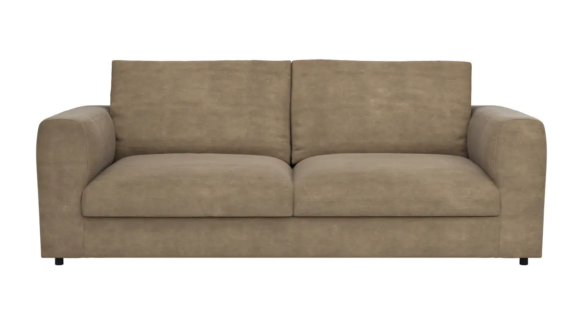 Sofa Stormy - 3-Sitzer, Stoff, Rauchbraun