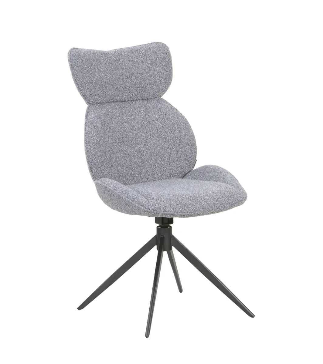 Stuhl MIRNA - drehbar, Stoff, Grau