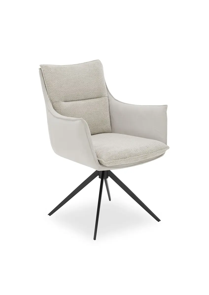 Armlehnstuhl MANDY - drehbar, Stoff, Silbergrau