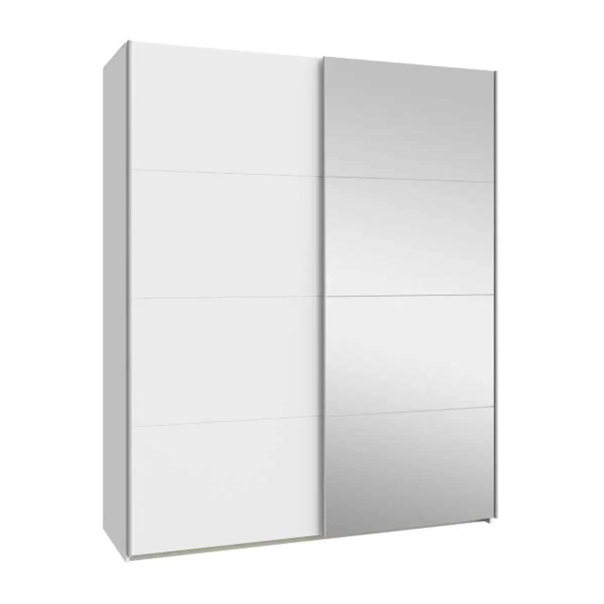 Schwebetürenschrank FREDDY 2- B ca. 170 cm, Weiß, Spiegel