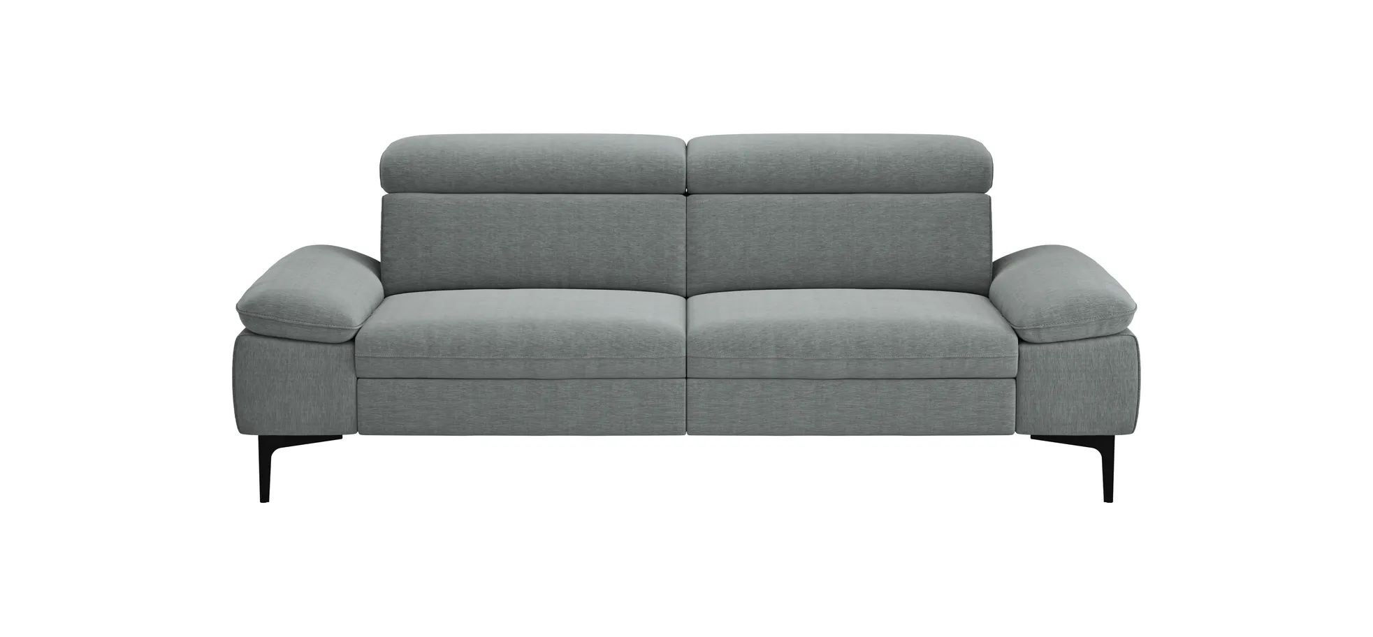 Sofa Felipa - 3-Sitzer inkl. Kopfteil verstellbar, Stoff, Grau 105060