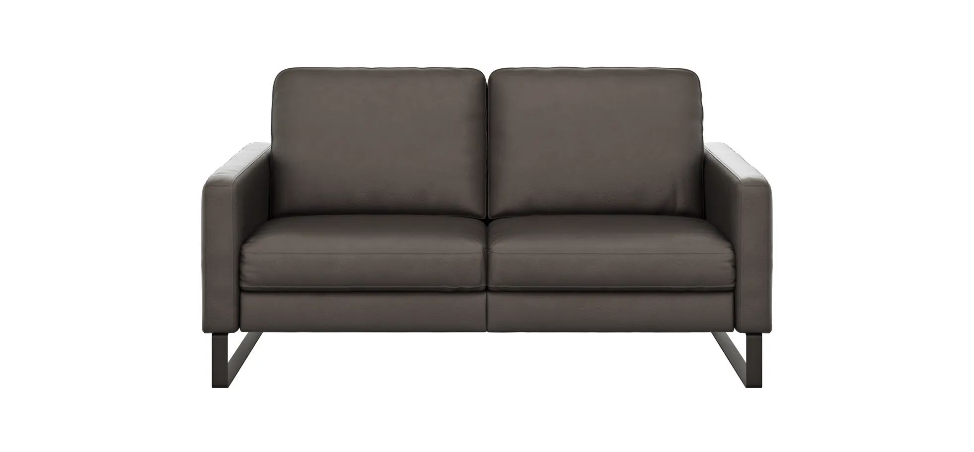 Sofa Enna - 2,5-Sitzer, Armlehne A, Leder, Schwarz, Kufe, Schwarz 111505