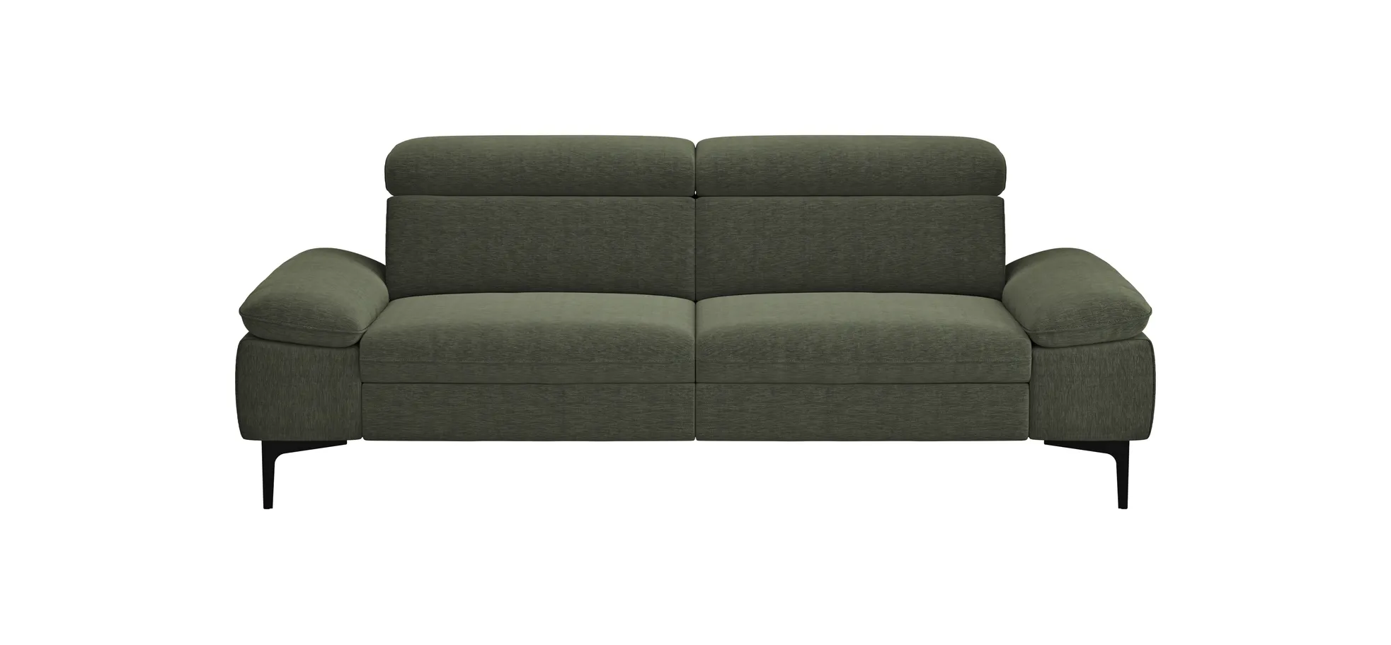 Sofa Felipa - 3-Sitzer inkl. Kopfteil verstellbar, Stoff, Dunkelgrün 105061