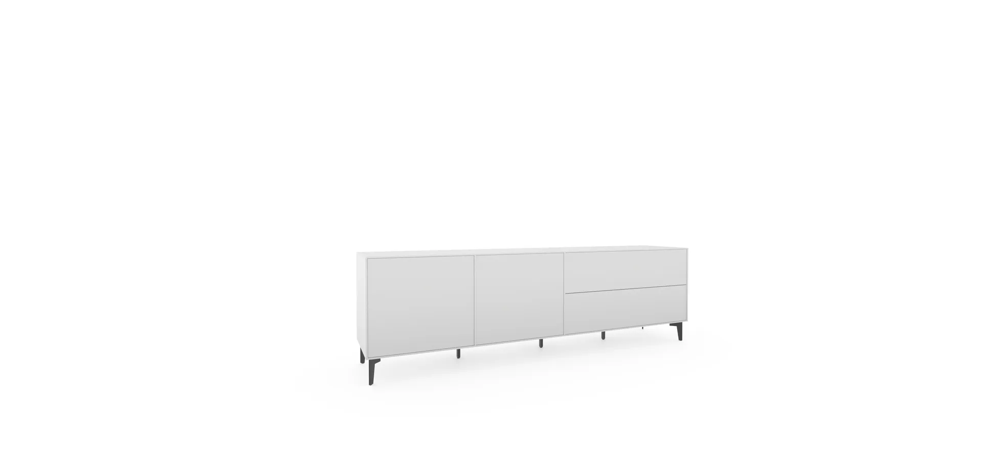 Sideboard Casello - BHT ca. 225x74x47 cm, Lack Matt, Weiß 114285