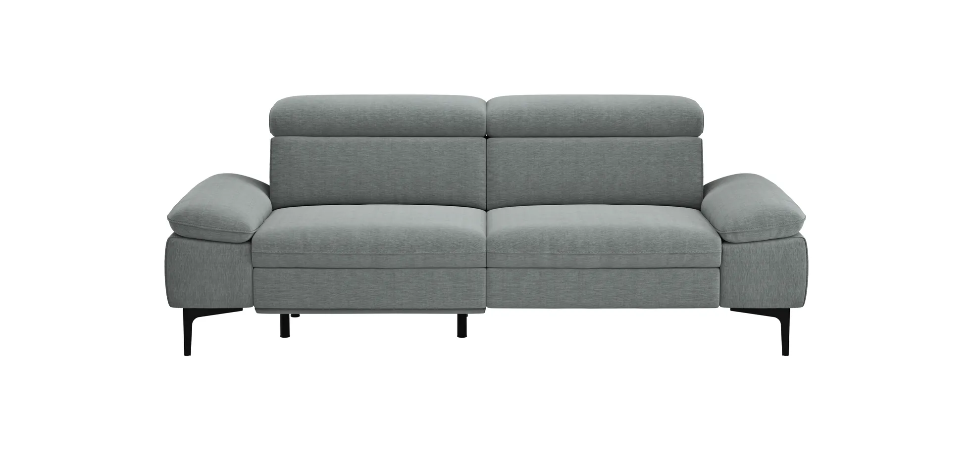 Sofa Felipa - 3-Sitzer inkl. Relaxfunktion (motorisch) und Kopfteil verstellbar, Stoff, Grau 105106