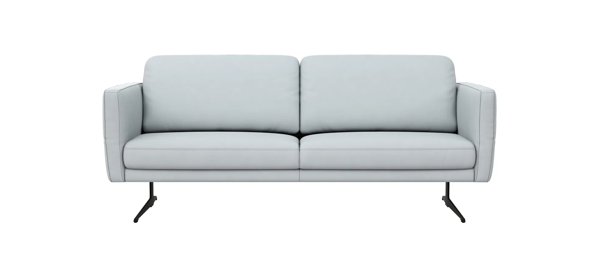 Sofa Estrela - 2,5-Sitzer inkl. Rücken-/Armlehne verstellbar, Leder, Hellgrau 1040601