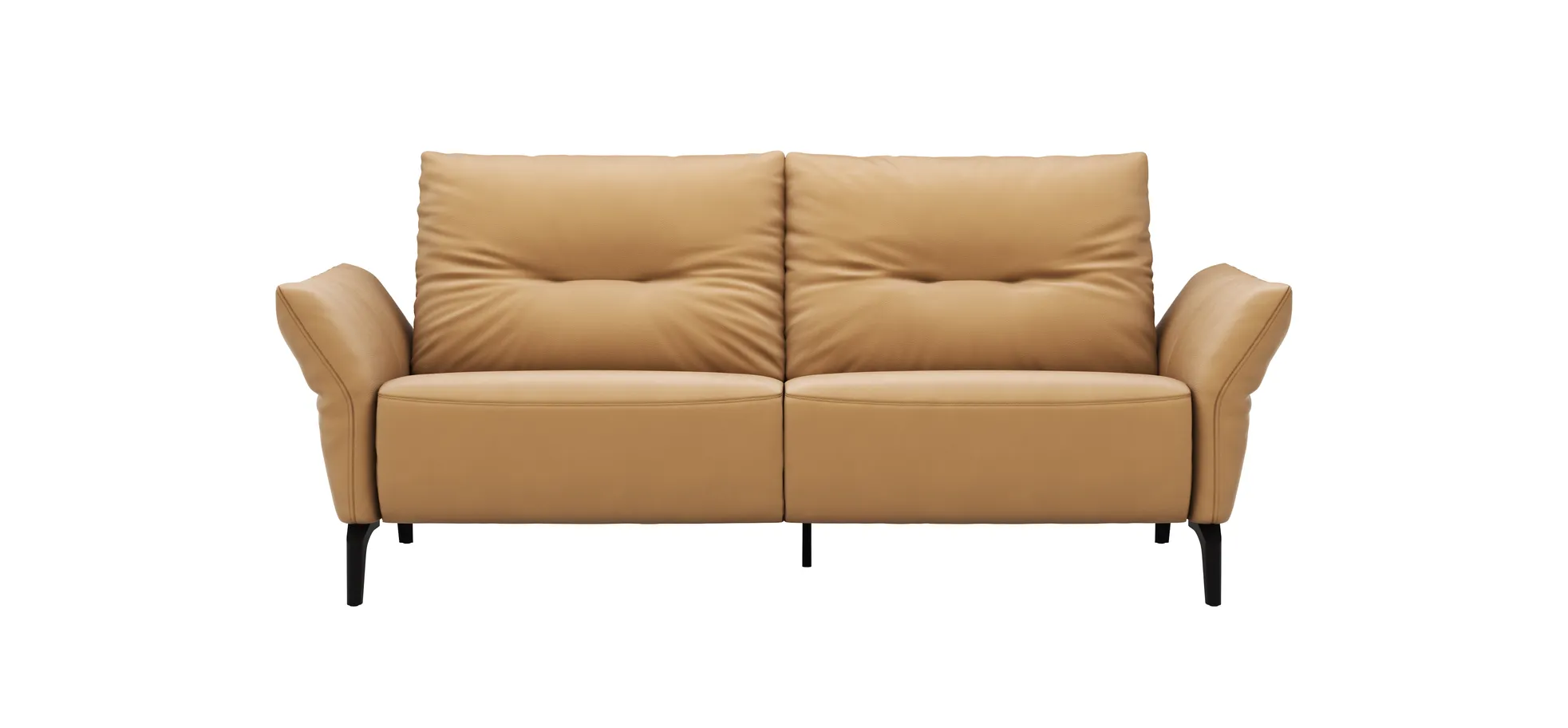 Sofa Bahia - 2-Sitzer inkl. Armlehne verstellbar, Leder, Kurkuma 108458