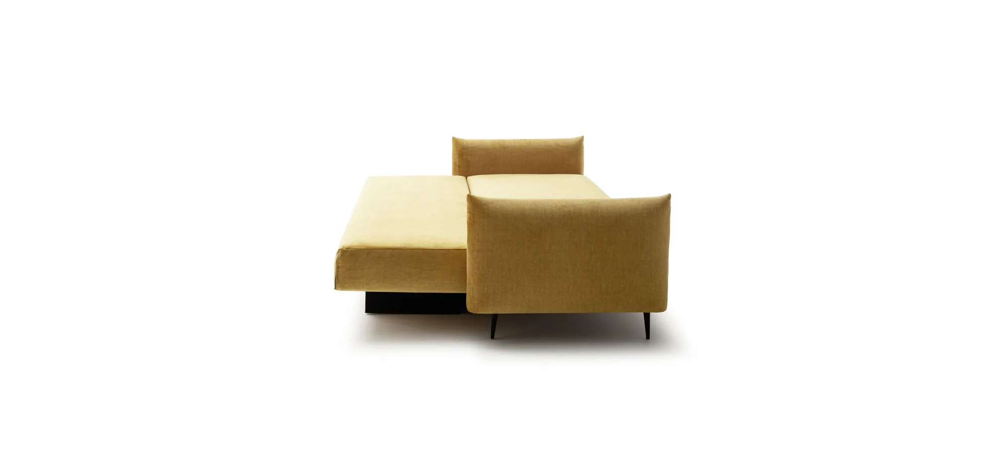 Schlafsofa Nettuno - 3-Sitzer, inkl. Schlaffunktion, Velour, Senfgelb