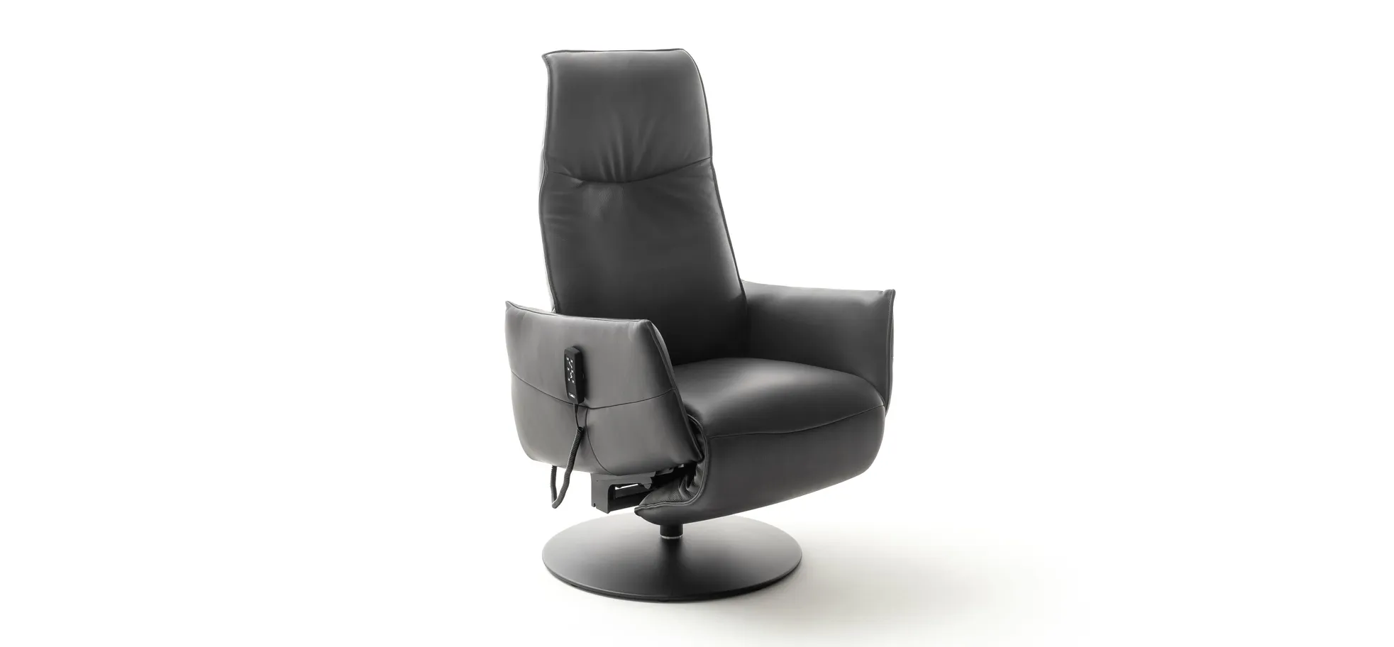 Relaxsessel Marsala - inklusive Motorischer Verstellung und Aufstehhilfe, Leder, Grau 125196