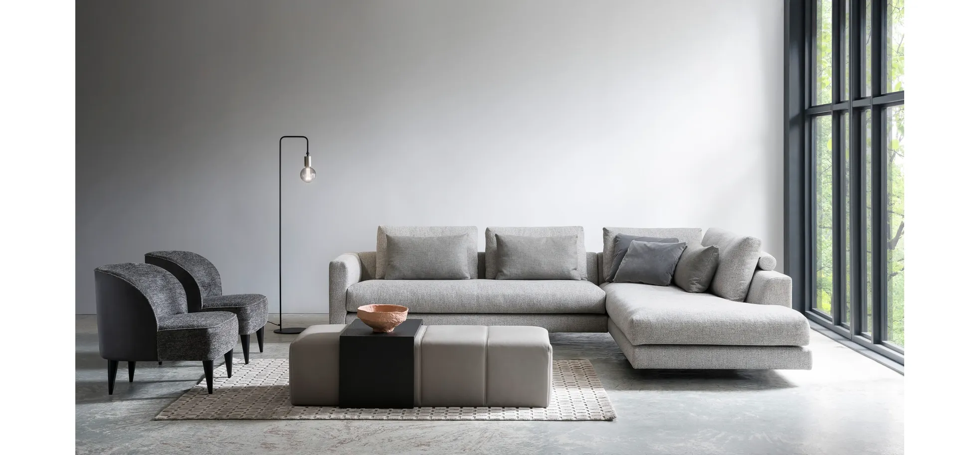 Ecksofa Cuneo Select - 2,5-Sitzer mit Ecke Rechts, Stoff, Sand 3027310