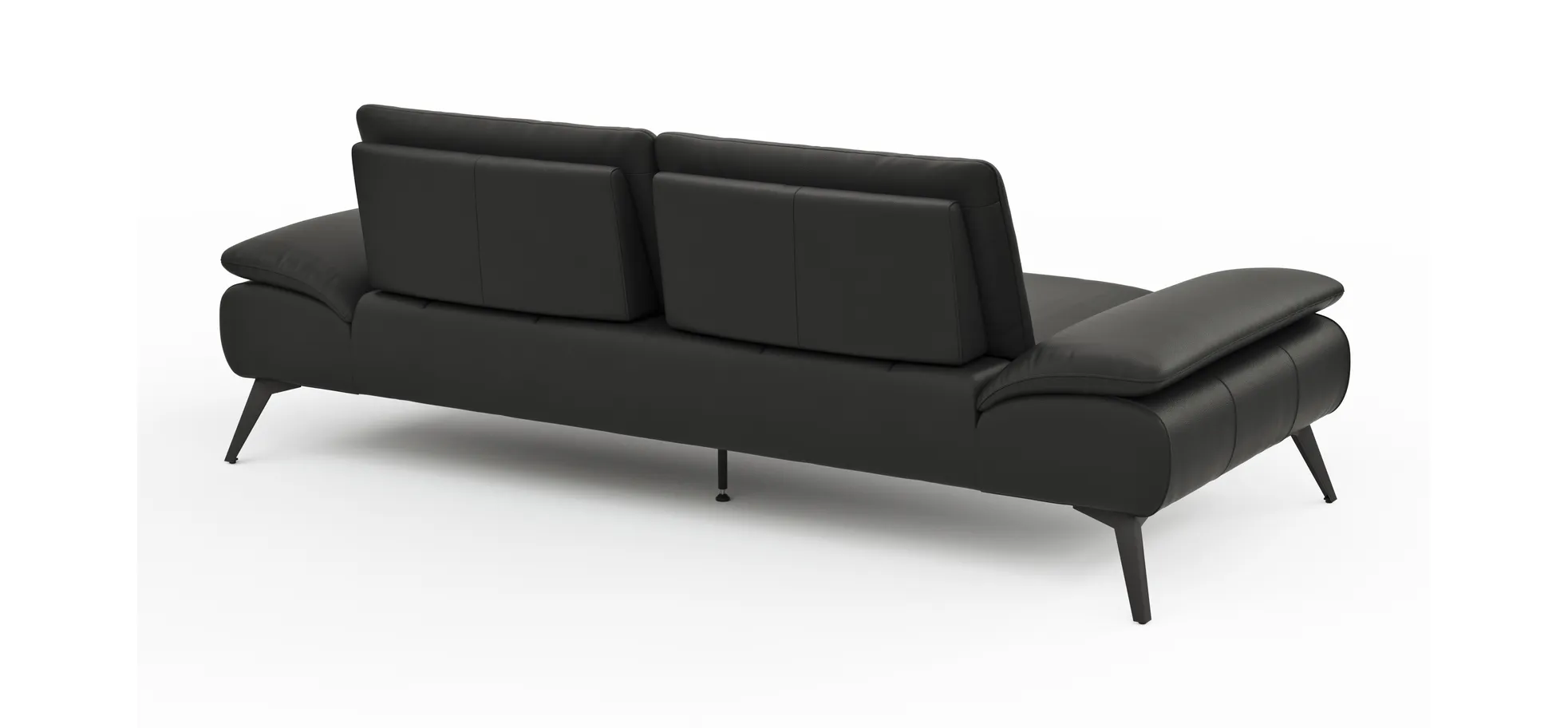 Sofa Collina - 3-Sitzer, Leder, Schwarz