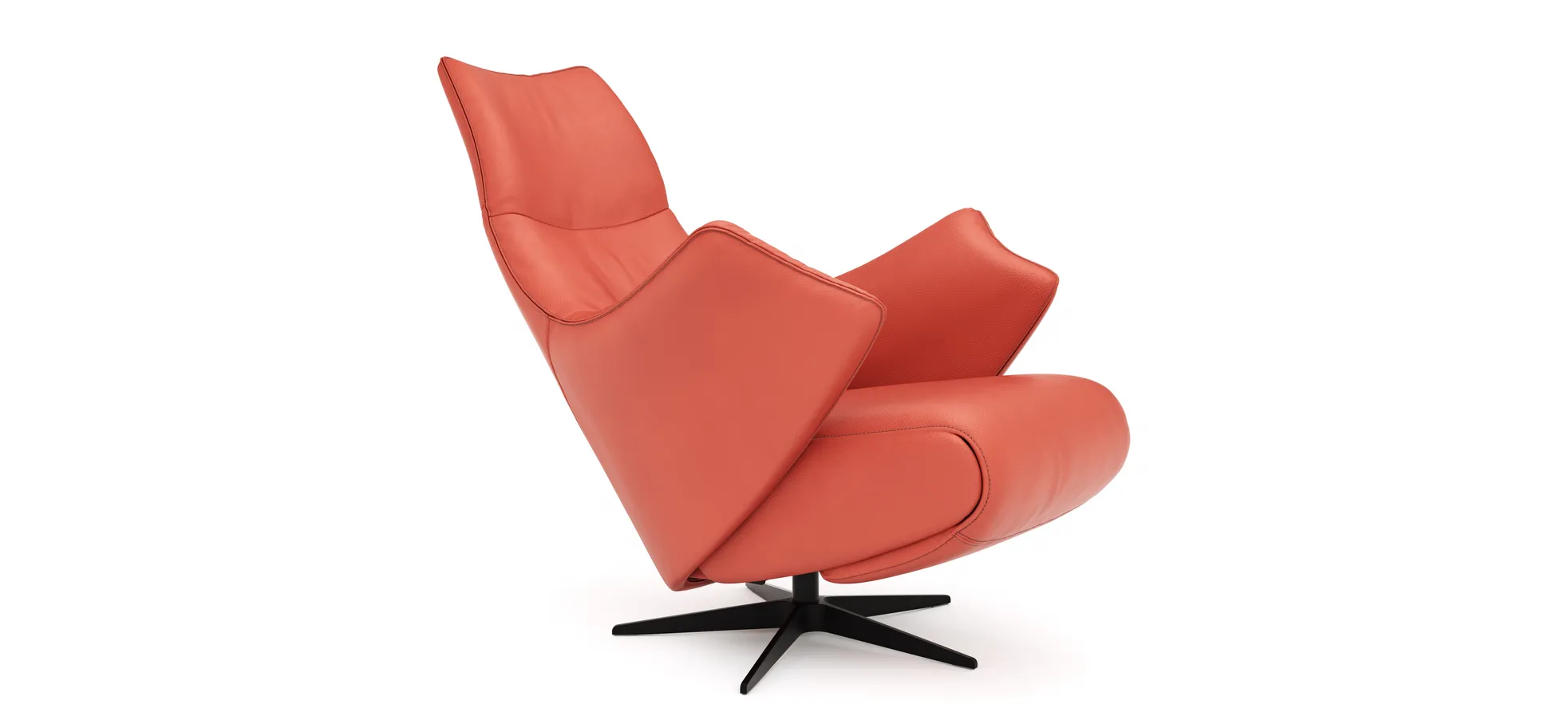 Relaxsessel Girona - Relaxfunktion (motorisch), Leder, Rot