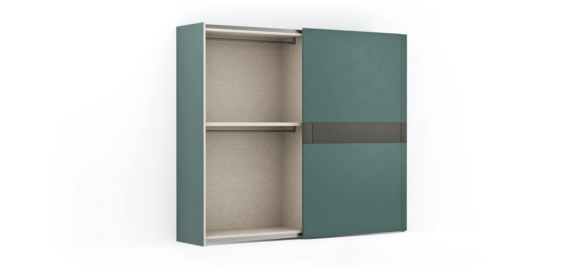 Schiebetürenschrank Loretto - B ca. 280 cm, Lack matt, Salbeigrün