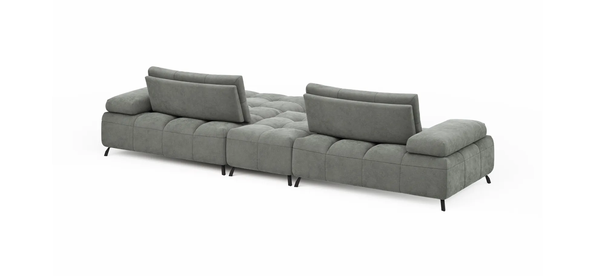 Ecksofa Comodo - 1-Sitzer, Longchair Rechts, Stoff, Hellgrau