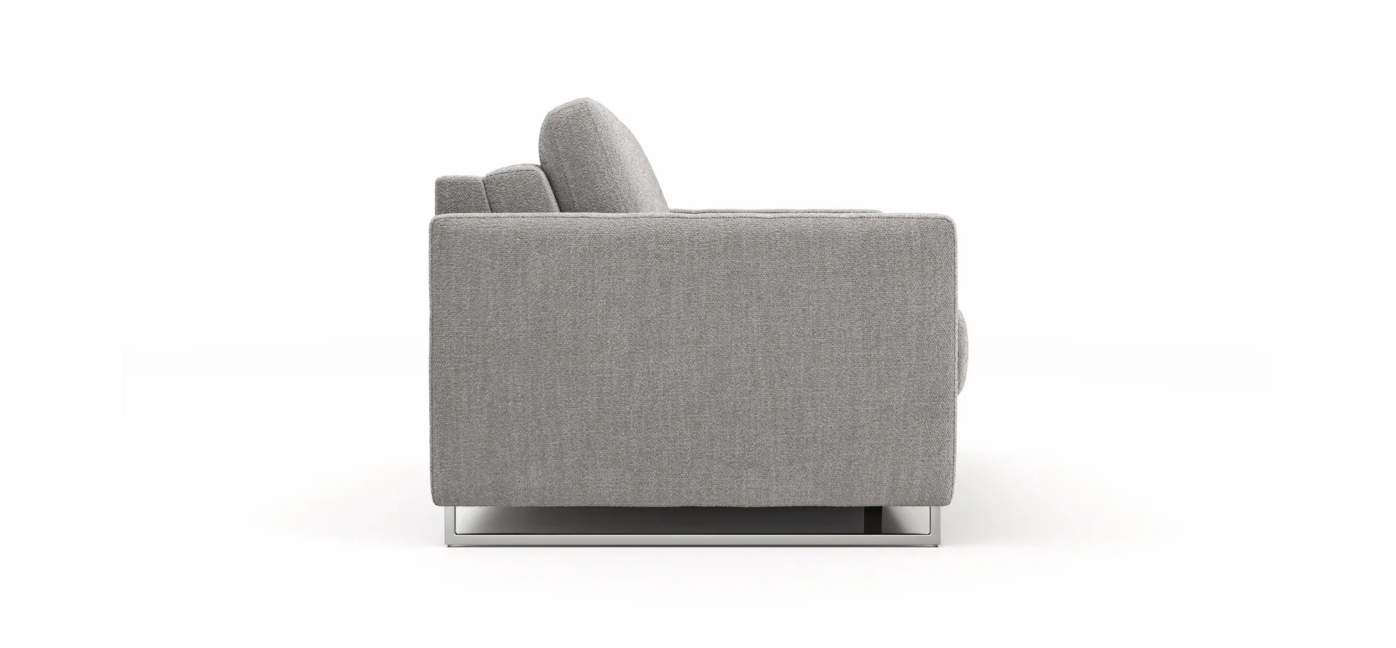 Sofa Nuoro - 2,5-Sitzer inkl. Schlaffunktion, Armlehne mit Kufe, Stoff, Grau