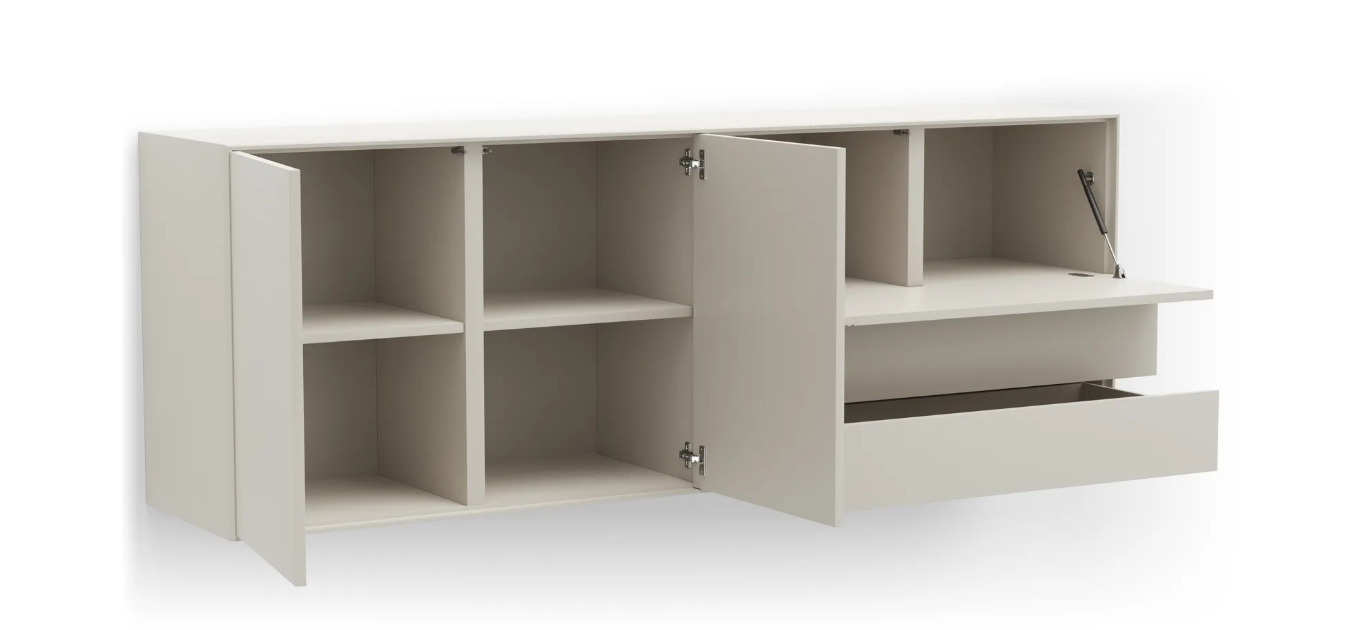 Sideboard Colore - B ca. 200 cm, Lack, Weiß