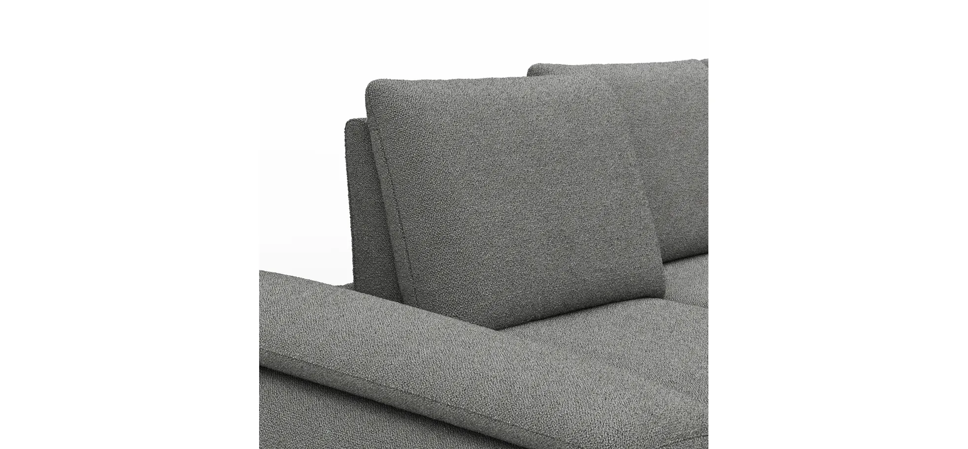 Ecksofa Collina - 2,5-Sitzer, Longchair rechts, Stoff, Dunkelgrau