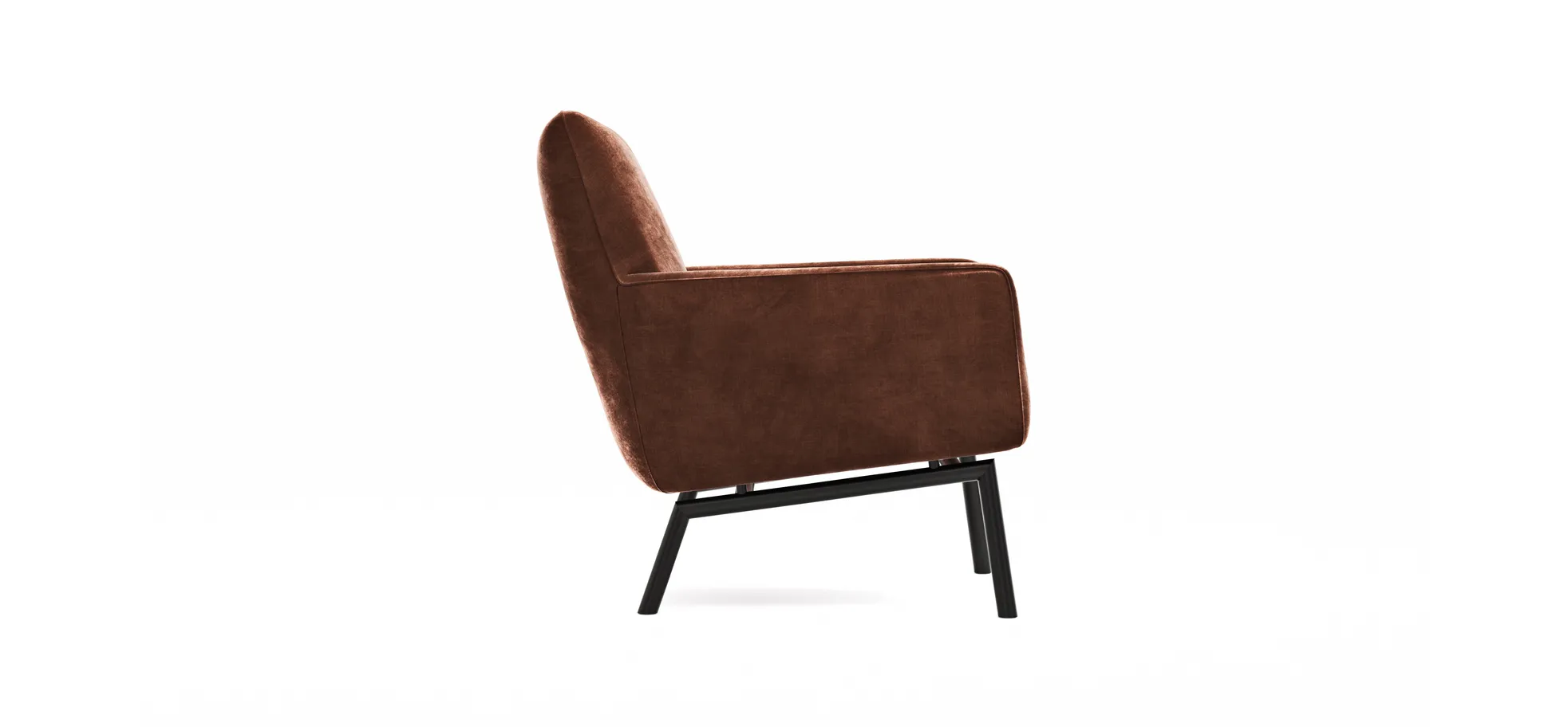 Sessel Matina - Größe L, Velour, Kupfer