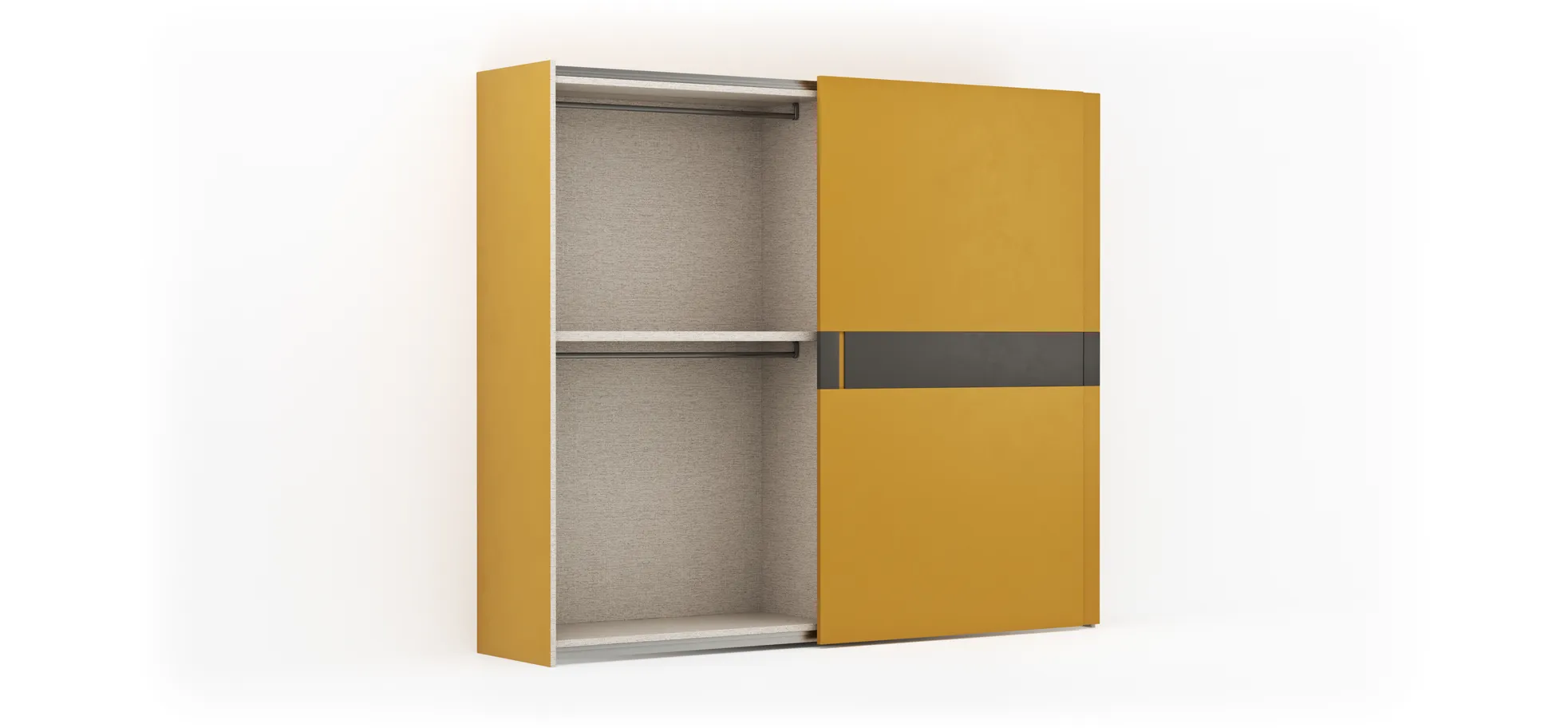 Schiebetürenschrank Loretto - B ca. 280 cm, Lack matt, Safrangelb