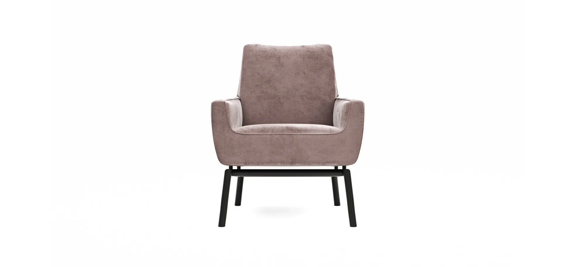 Sessel Matina - Größe M, Leder&Stoff, Dunkelbraun, Mauve