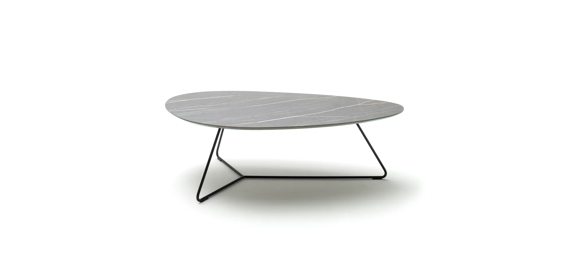 Couchtisch Fano - LBH ca. 121x75x38 cm, HPL Laminat, Kiesel