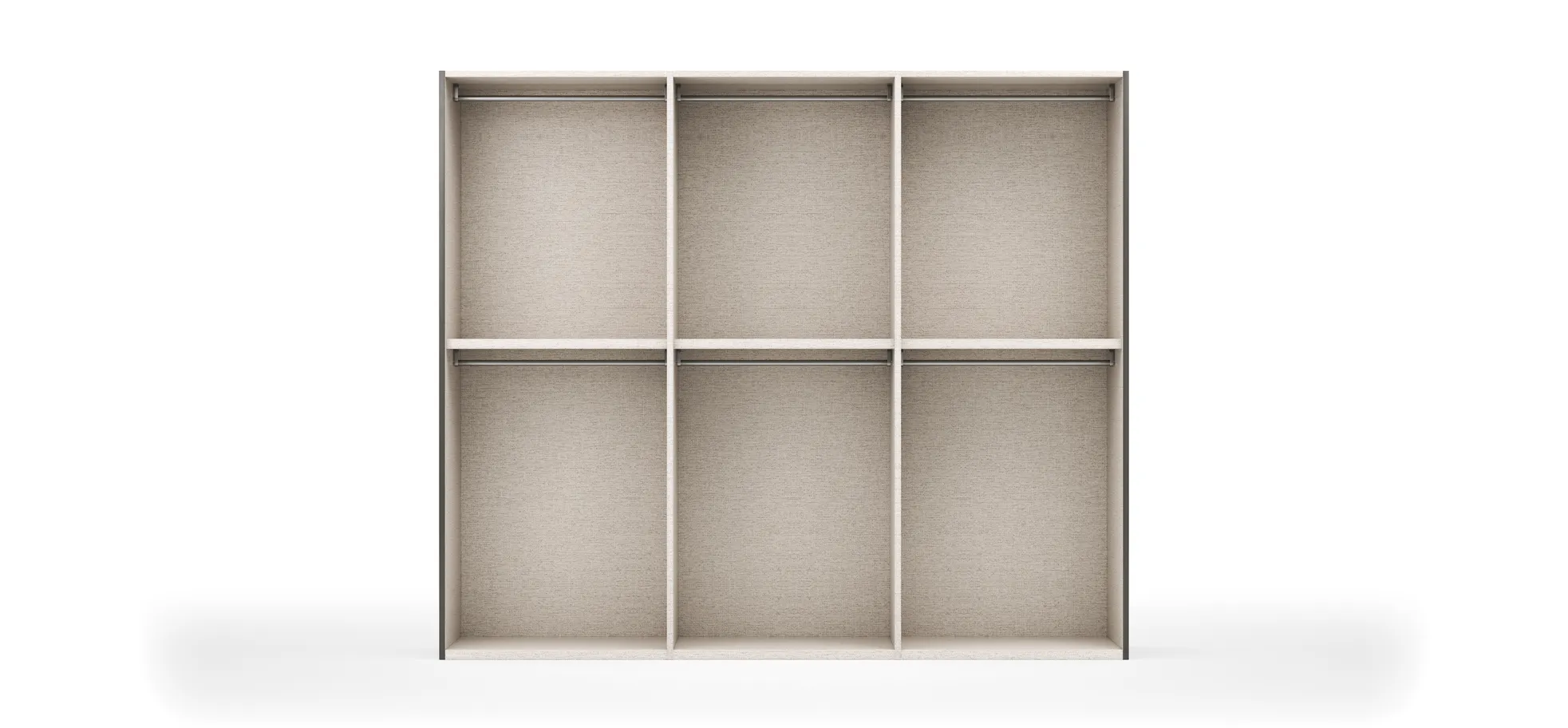 Drehtürenschrank Loretto - B ca. 280 cm, Melamin matt, Anthrazit