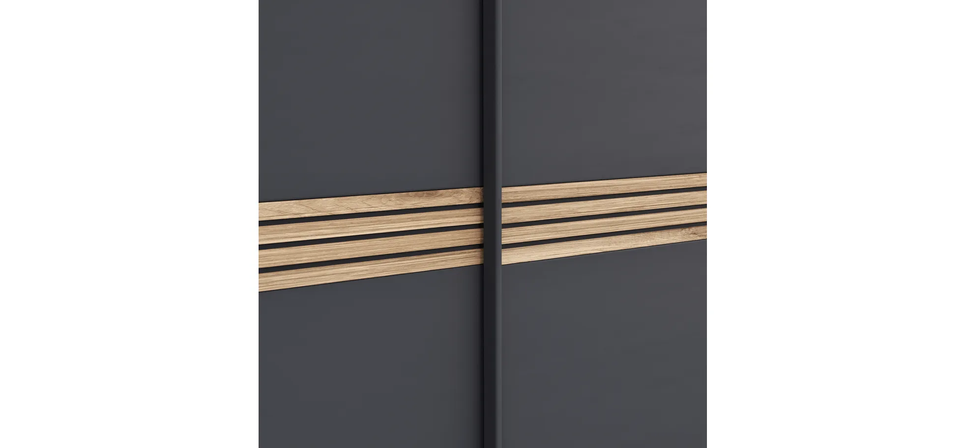 Schwebetürenschrank Viana - BHT ca. 300x230x68 cm, Anthrazit