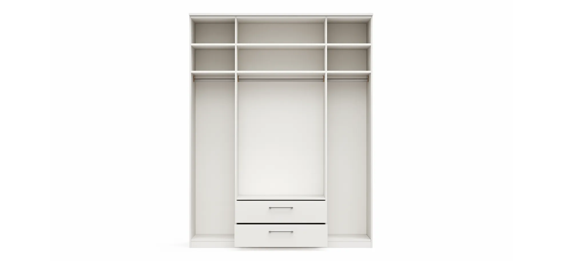 Drehtürenschrank Viana - B. ca. 180cm, Lack, Weiß