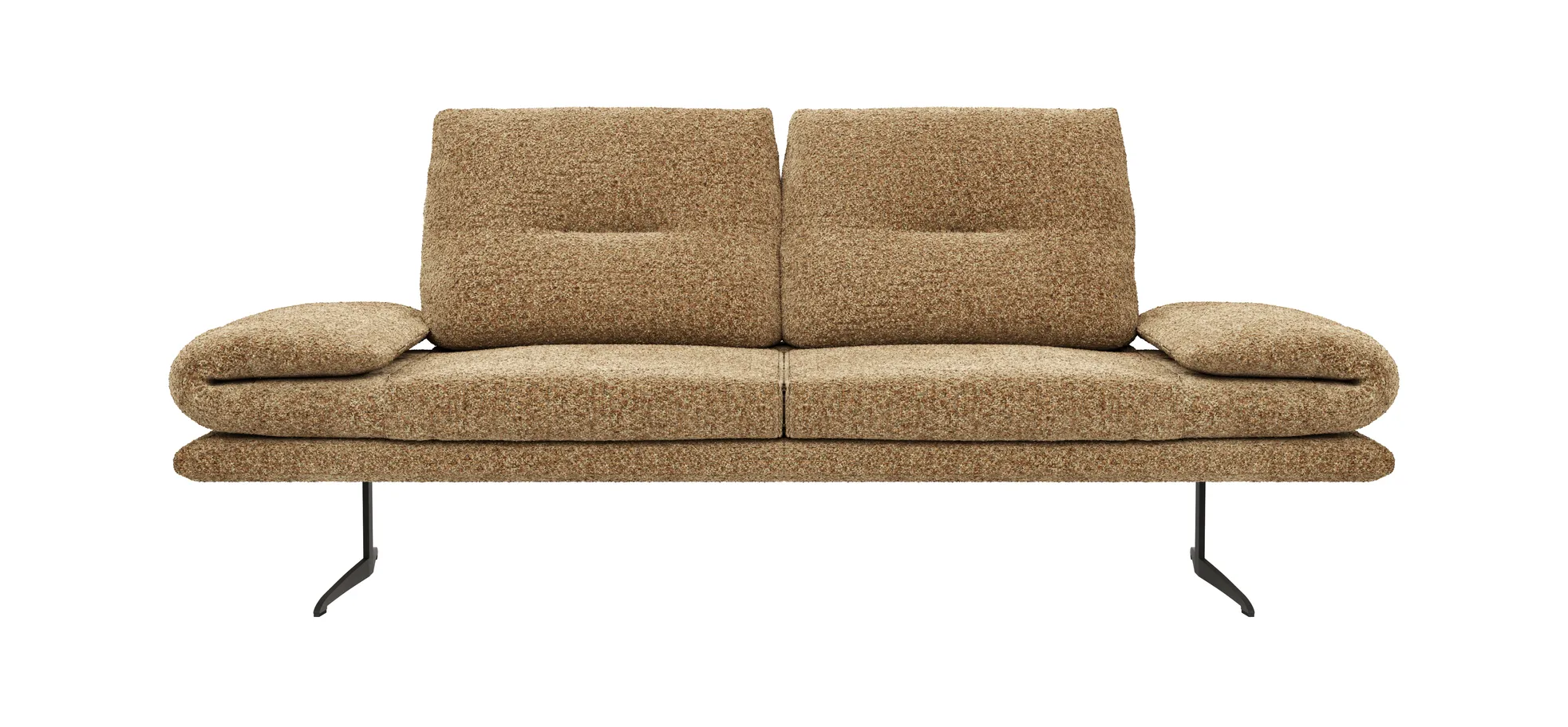 Sofa Lucero 2.0 - 2,5-Sitzer inkl. Rückenlehne verstellbar, Stoff, Cognac 1291430167