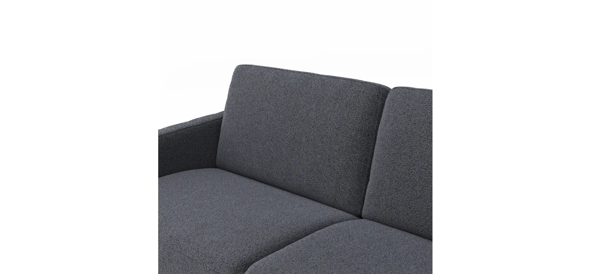 Sofa Nuoro - 2,5-Sitzer inkl. Schlaffunktion, Armlehne mit Kufe, Stoff, Eisblau