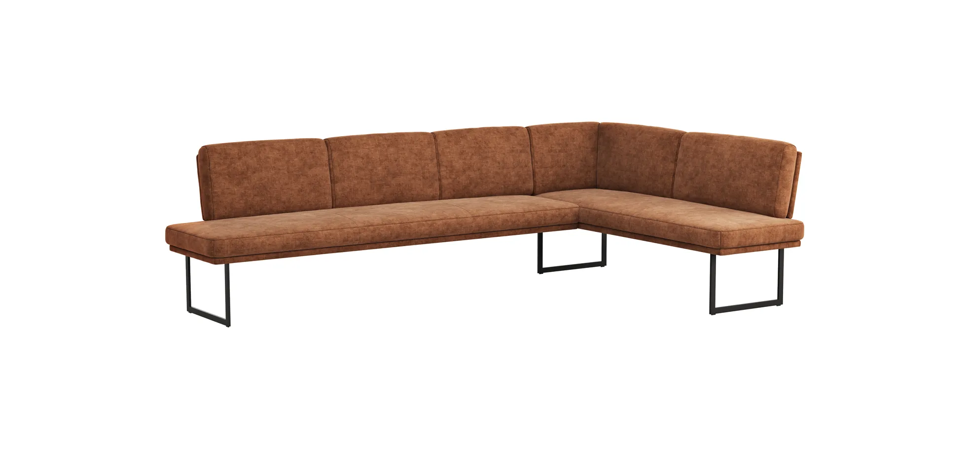 Eckbank Valloni - Breite ca. 311x192 cm, Stoff, Rostbraun 131920