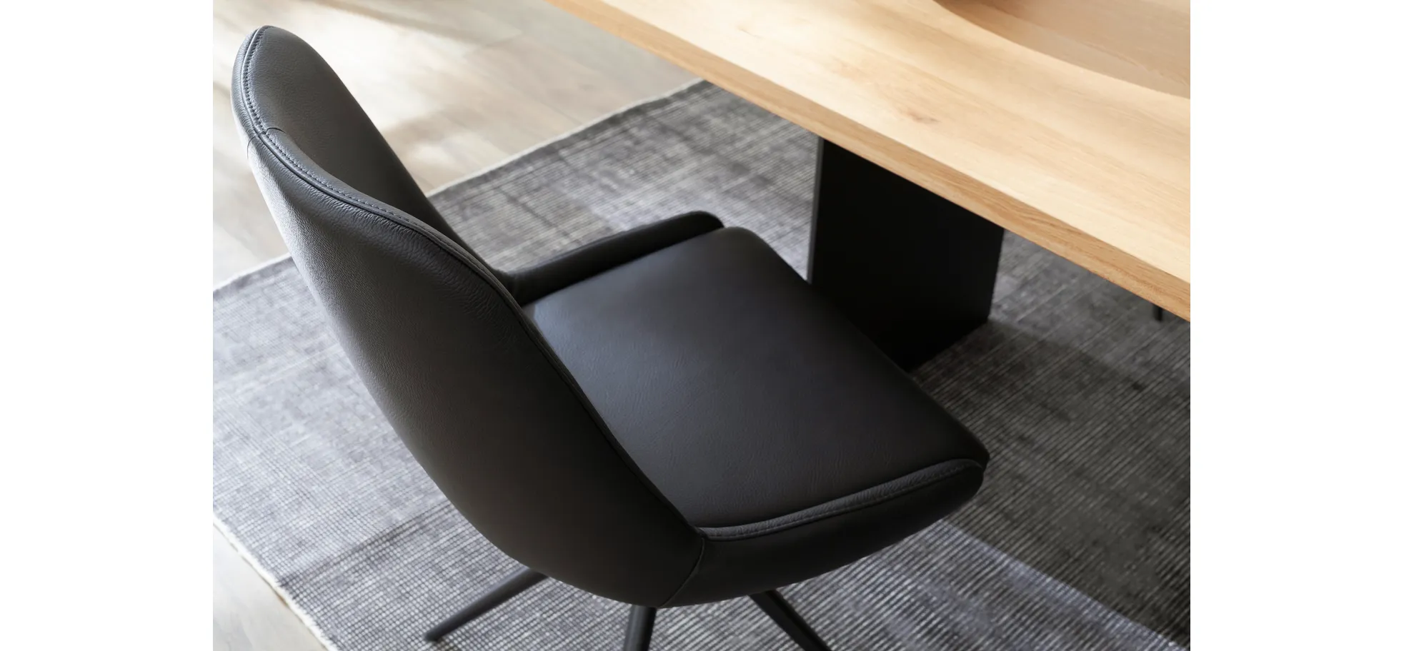 Stuhl Mis - Leder, Schwarz, Gestell, Schwarz