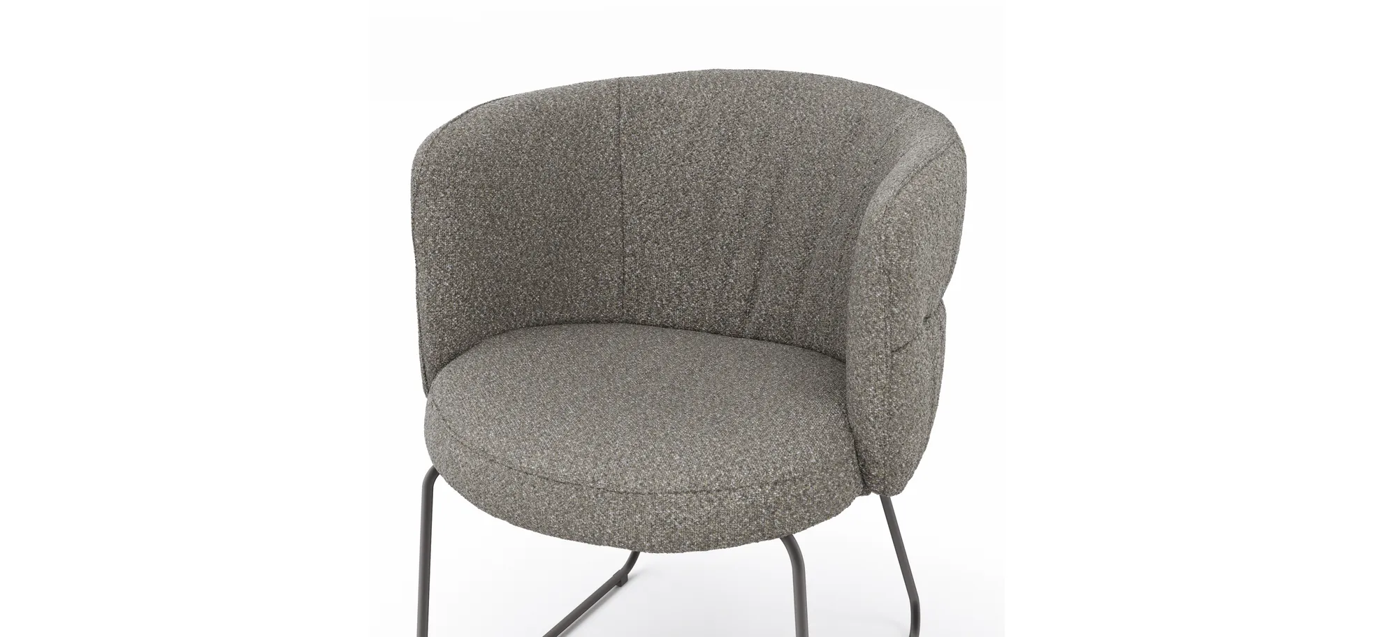 Armlehnstuhl Milana - Stoff, Grau