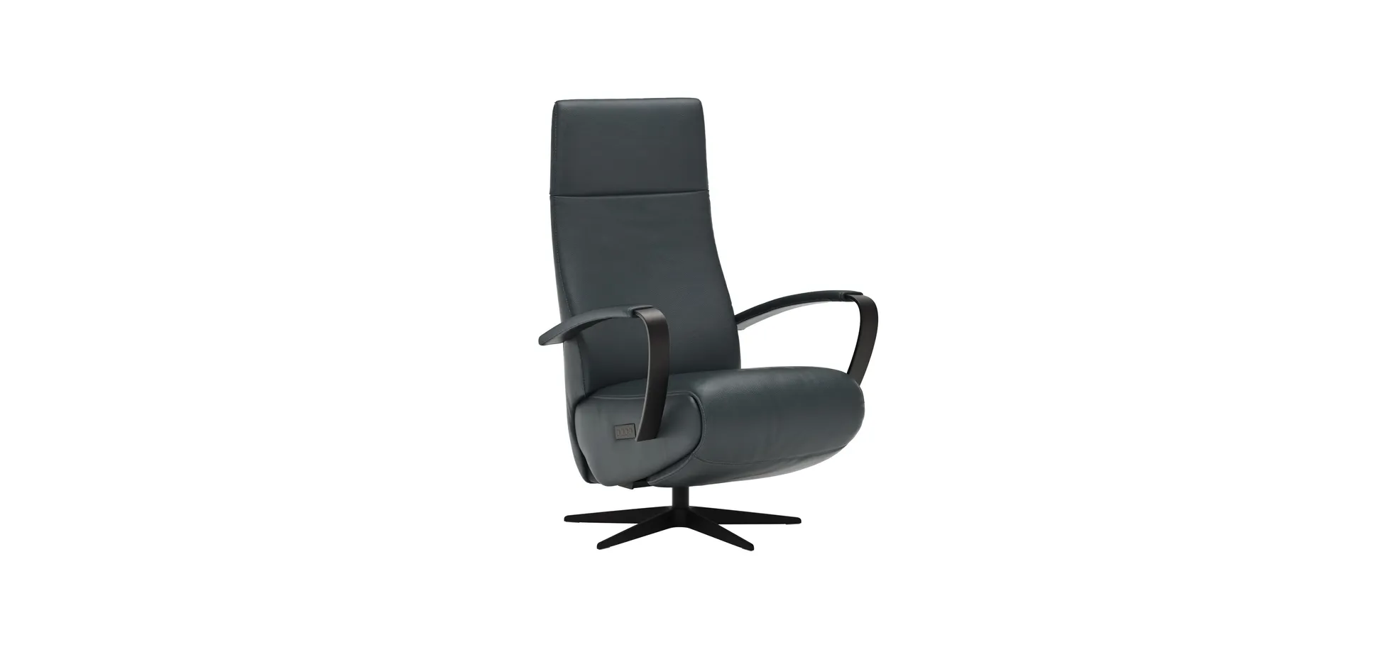 Relaxsessel Girona - Relaxfunktion (motorisch), Leder, Graphit 100847