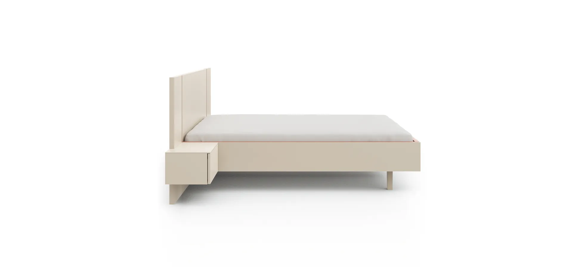 Bettanlage Matera - Lack, Creme, Absetzung, Pfirsich